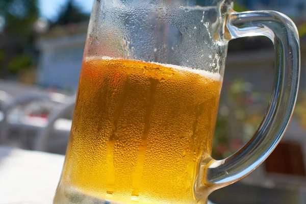 Glasses of beer on table — Stock Photo, Image