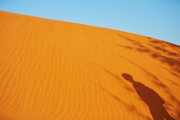 Shadow of man on sand — Stock Photo, Image
