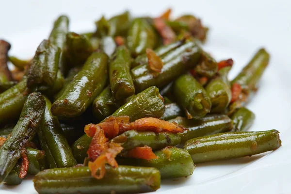 Kızarmış yemek yeşil fasulye