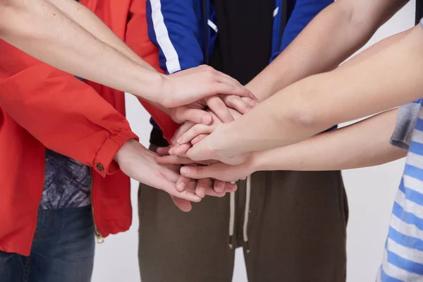Ruce se všichni dohromady — Stock fotografie