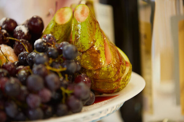 tasty fruits on a plate 