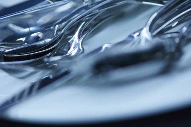 Çatal bıçak takımı yakın çekim arka plan bulanıklık