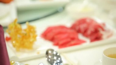 Festival tablo ayarı yemekleri ile yakın çekim