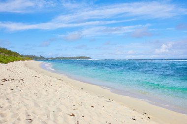 Parlak turkuaz su ile deniz kıyısı