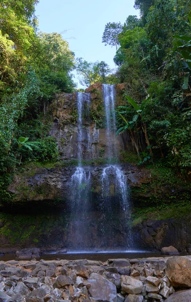 Waterfall Green Forest Nature Background — Stock Photo, Image