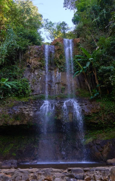 Waterfall Green Forest Nature Background — Stock Photo, Image