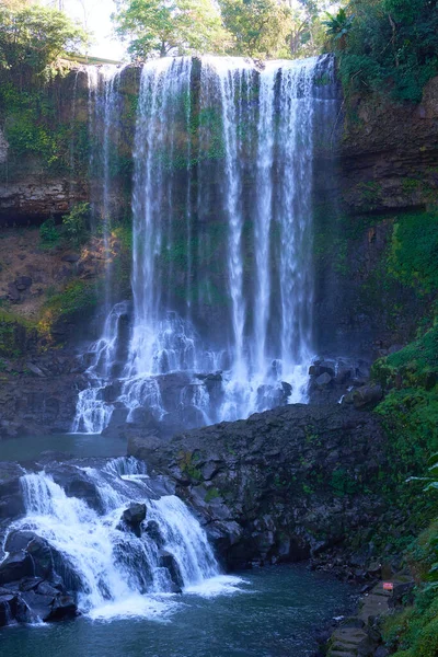 Cachoeira Floresta Verde Fundo Natureza — Fotografia de Stock