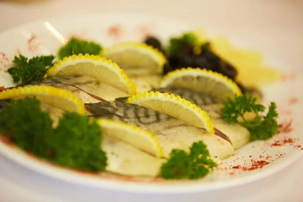 Pickled Mackerel Lemo Slices — Stock Photo, Image