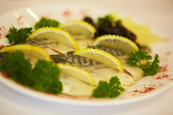 Pickled Mackerel Lemo Slices — Stock Photo, Image