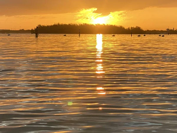 Magnífico Pôr Sol Beira Mar — Fotografia de Stock