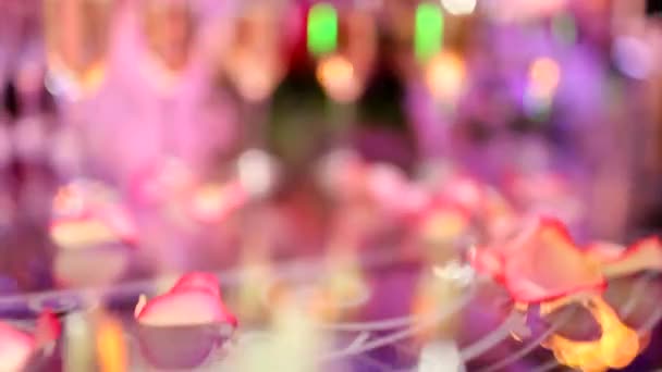 Champagne Glasses Colorful Background Banquet — Stock Video