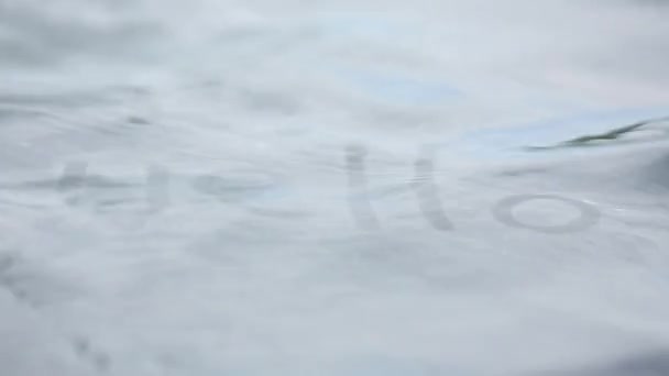 Textura Água Abstrata Com Olá Palavra — Vídeo de Stock