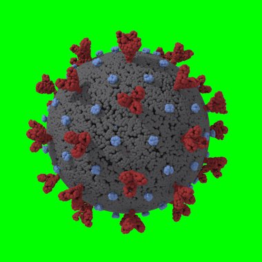 Wuhan Coronavirus 2019 ncov elektronik mikroskop 3D şeffaflık ile hazırlanmış