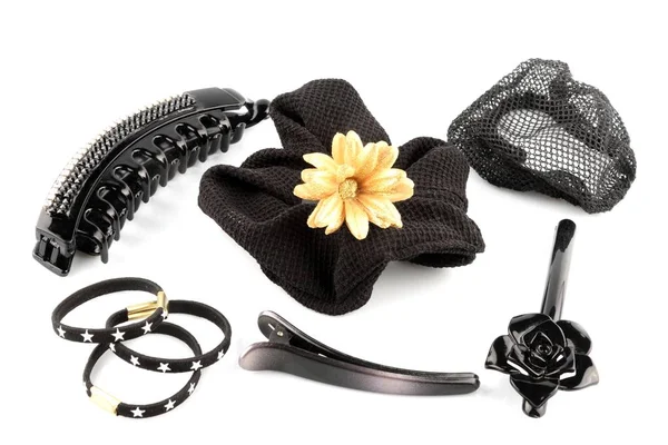 Haarnadeln Perlen Knackig Haarnetz Weiblich Schmuck Und Accessoires Schwarz Auf — Stockfoto