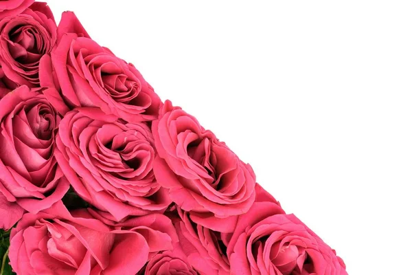 Buquê Rosas Rosa Close Triângulo Localizado Canto Frasco Para Injetáveis — Fotografia de Stock