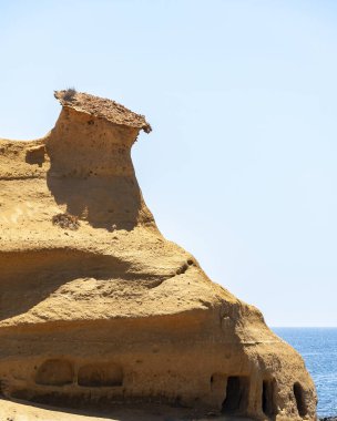 Akdeniz kıyısındaki Akdeniz kıyısındaki dört koyun koruma altındaki Aguilas, İspanya 'da bir turizm merkezi olan 