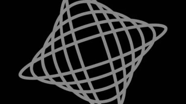 Siyah-beyaz, saat yönünde dönen, tam ekran boyutunu 16: 9 video biçiminde ortadan kaybolmaya indirgeyen, stroboskopik ve hipnotik efektli grafiksel nesne..