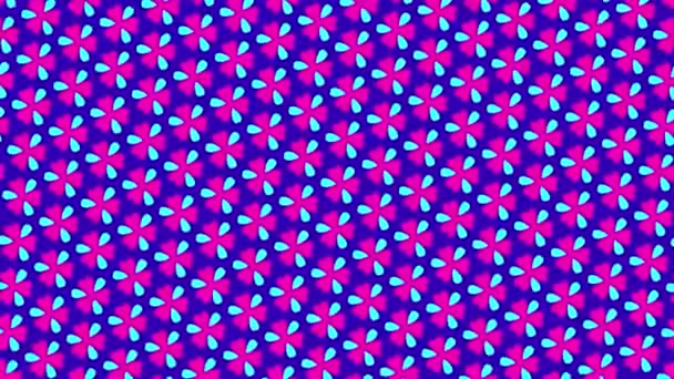 Graphic Pattern Changes Color Rotates Left Composed Drawings Shapes Colorful — Stock Video