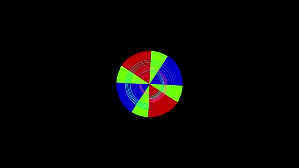 Diseños Gráficos Que Giran Centro Aumentan Tamaño Hasta Cubrir Todo — Vídeo de stock