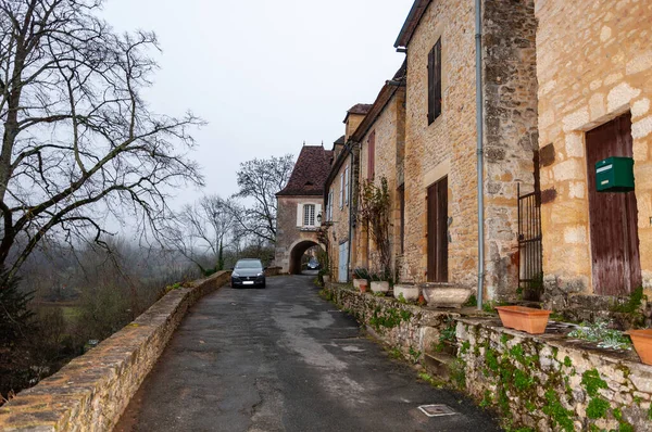 Limeuil Дордонь Пригорді Області Аквітанії Франція Середньовічне Село Типовими Будинками — стокове фото