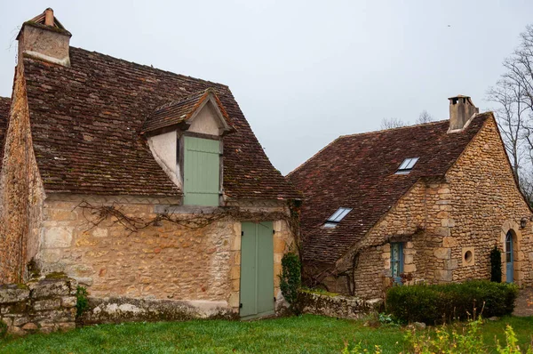 Limeuil Franciaországi Aquitaine Dordogne Prigord Régiójában Középkori Falu Jellegzetes Házakkal — Stock Fotó