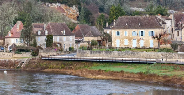 Limeuil Franciaországi Aquitaine Dordogne Prigord Régiójában Középkori Falu Jellegzetes Házakkal — Stock Fotó