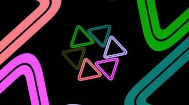 Merkezde dönen ve boyutu arttıran grafik tasarımı, tüm arkaplanı kaplamak ve 16: 9 video biçiminde, çeşitli renklerden oluşan, ortadan kaybolmak için.