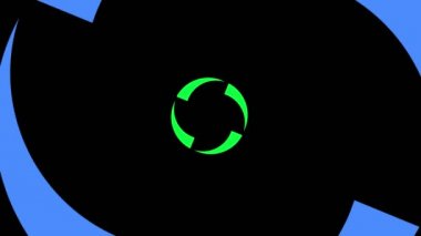 Merkezde dönen ve boyutu arttıran grafik tasarımı, tüm arkaplanı kaplamak ve 16: 9 video biçiminde, çeşitli renklerden oluşan, ortadan kaybolmak için.