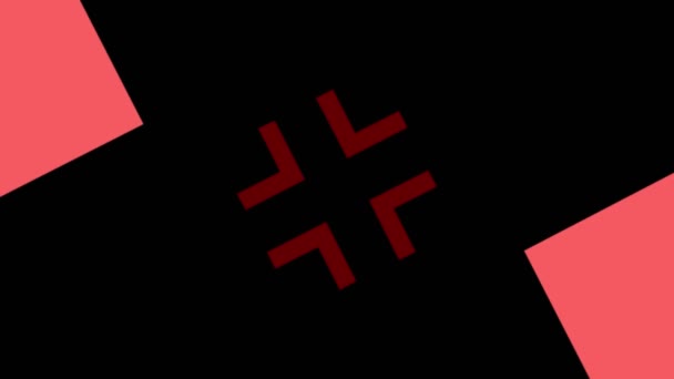 Conception graphique qui tourne au centre et augmente la taille, pour couvrir tout l'arrière-plan et disparaître, composé de différentes couleurs, au format vidéo 16 : 9 .