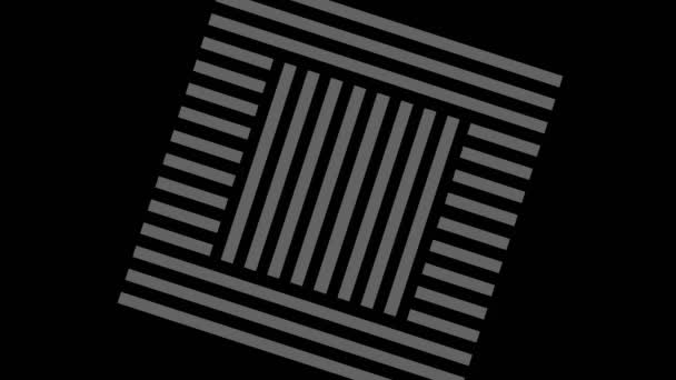 Graphic Drawing Black White Stroboscopic Hypnotic Effect While Rotates Clockwise — Stock Video