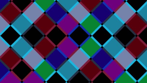 Graphic Video Pattern Rhombuses Moving Lower Right Composed Multicolored Textures — Stock Video