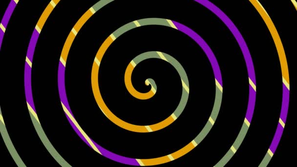 Modèle en spirale graphique avec barres pop-up qui tournent dans le sens des aiguilles d'une montre, puis dans le sens inverse des aiguilles d'une montre, composé de textures multicolores, au format 16 : 9 .