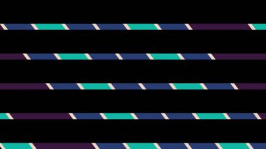 Çizgili grafiksel desen, saat yönünde ve saat yönünün tersine dönerek 16.9 biçiminde çok renkli dokulardan oluşan açılır açılır açılır çizgili çubuklarla kesişir..