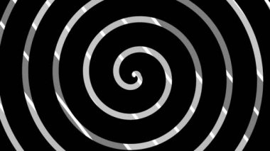 Saat yönünde dönen ve sonra saat yönünün tersine dönen çizgili spiral desen, 16: 9 biçiminde, çok renkli dokulardan oluşur..