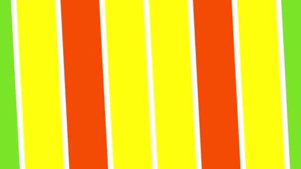 Motif vidéo 2D graphique avec barres verticales oscillant avec zoom, composé de formes texturées multicolores, au format 4K 16 : 9 .