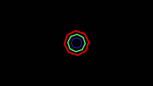 Disegni Grafici Che Ruotano Centro Aumentano Dimensioni Fino Coprire Tutto — Video Stock