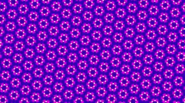 Sola döndükçe renk değiştiren, renkli desenli çizimler ve şekillerden oluşan grafiksel desen, 16: 9 video formunda