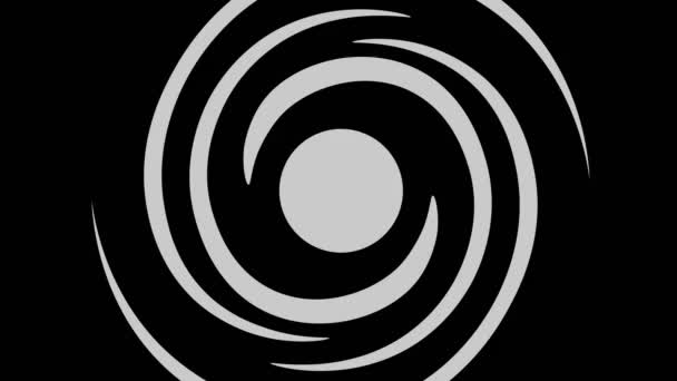 Графический Рисунок Черно Белым Стробоскопическим Гипнотическим Эффектом Время Вращается Часовой — стоковое видео