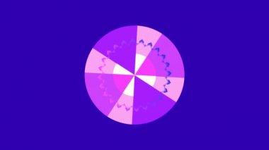 Merkezde dönen grafiksel çizimler renk değiştiriyor, renkli şekiller ve dokulardan oluşuyor, 16: 9 video biçiminde..