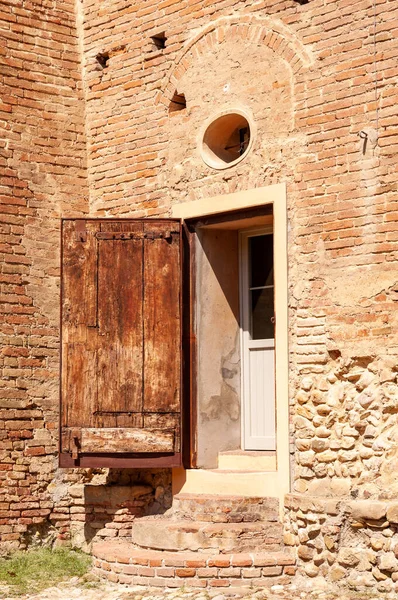 Dozza Italie Ancient Castle Door Detail Ville Région Emilie Romagne — Photo