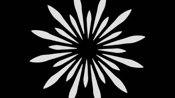 Graphic Design Black White Shape Wreath Stroboscopic Hypnotic Effect Which — Stock Video