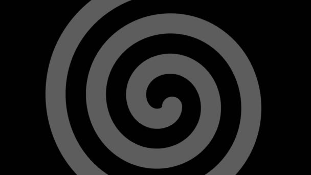 黒と白の螺旋状のグラフィック ドローイングは 左右に回転しサイズが大きくなるストロスコピックと催眠効果を持つ — ストック動画