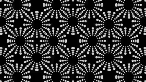 Modèle graphique en noir et blanc avec effet stroboscopique et hypnotique, tout en augmentant la taille puis en la réduisant, au format vidéo 16 : 9