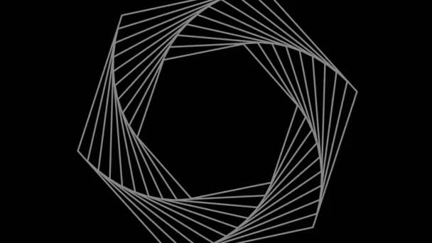 Grafická Kresba Černobíle Tvaru Spirály Stroboskopickým Hypnotickým Efektem Která Otáčí — Stock video