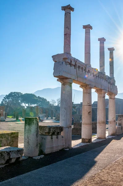 Pompeya Sitio Arqueológico Mejor Conservado Del Mundo Italia Detalle Plaza —  Fotos de Stock