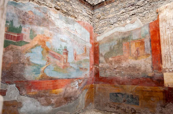 Pompeii Best Preserved Archaeological Site World Italy Interior House Small — Stock Photo, Image