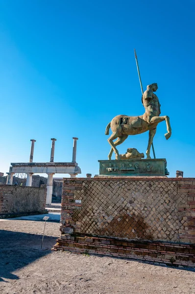 Pompeii Dünyanın Iyi Korunmuş Arkeolojik Alanı Talya Forumun Meydanındaki Centaur — Stok fotoğraf