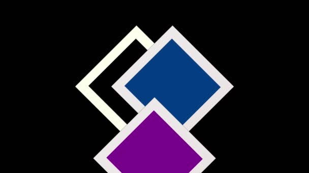 Modèle graphique de losanges se déplaçant en arrière-plan dans différentes directions, composé de carrés texturés multicolores, au format 4K 16 : 9 .