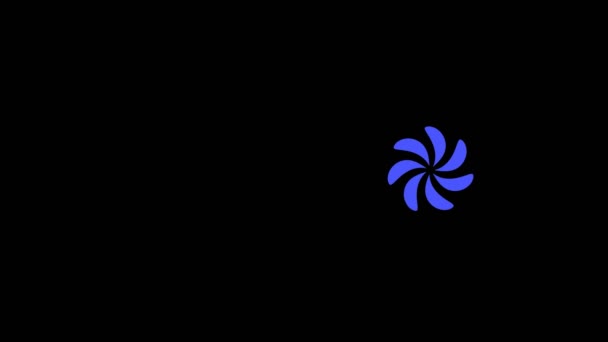 Conception graphique qui tourne de la gauche vers le centre, en diminuant la taille jusqu'à ce qu'elle disparaisse, puis réapparaît et augmente la taille du centre vers la droite, composé de différentes couleurs, au format vidéo 16 : 9 .