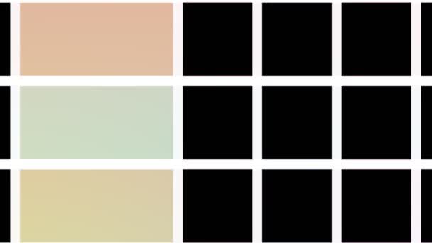 两个2D的色条 逆时针旋转和移动 锚尖从右至左 由不同的色条组成 — 图库视频影像